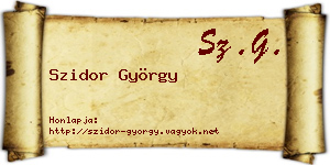 Szidor György névjegykártya