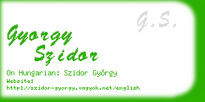 gyorgy szidor business card