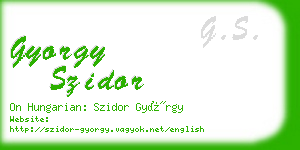 gyorgy szidor business card